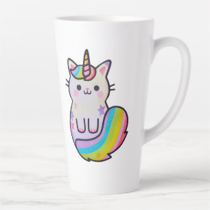 Cute cat unicorn rainbow latte mug