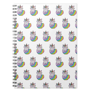 Cute cat unicorn rainbow notebook