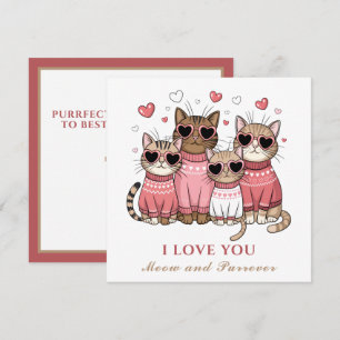 Cute Cat Valentine's day Card Cat Mum Pink