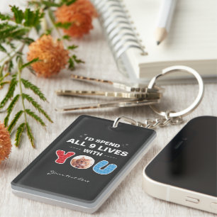 Cute Cat Valentine's Day Pet Photo Custom  Key Ring