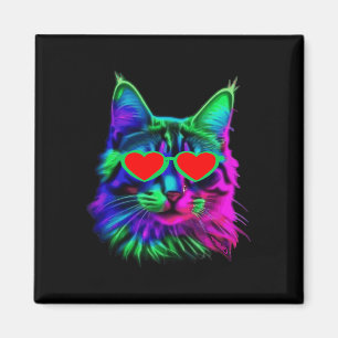 Cute Cat Valentines Day Sungles Heart Kitty Love K Magnet