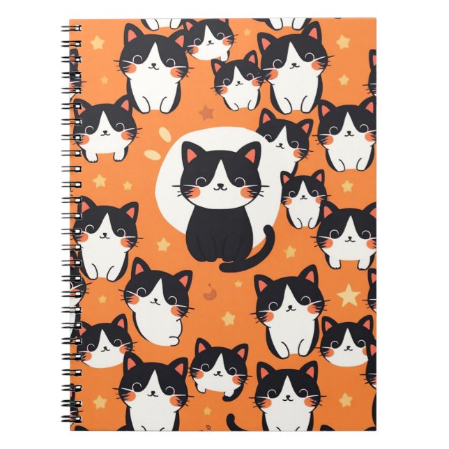 Cute Cat Vibes Notebook (Front)