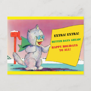 Cute Cat Vintage (altered art) Cartoon Postcard