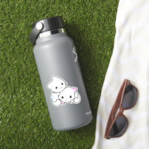 Cute Cat Vinyl Sticker for Water Bottle or Laptop