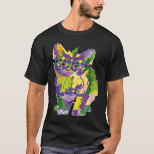Cute Cat Wearing Carnival Mask Mardi Gras Cat T-Shirt