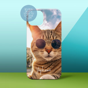 Cute Cat Wearing Sunglasses in Miami Sun Case-Mate iPhone 14 Case