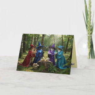 Cute Cat Witch Halloween Card