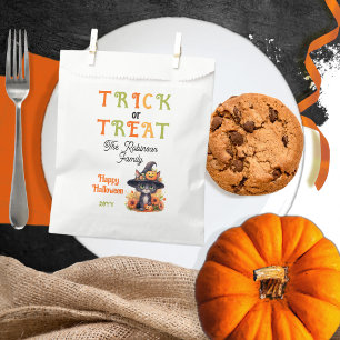 Cute Cat Witch Hat Photo Trick or Treat Halloween Favour Bag