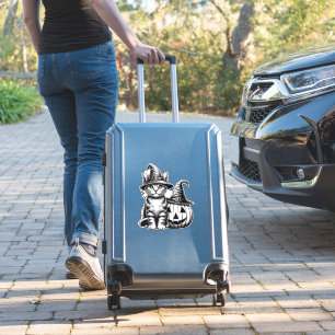Cute Cat Witch Hat Pumpkin Halloween Cat Lover Boy