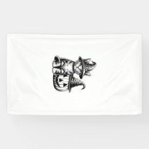 Cute Cat Witch Hat Pumpkin Halloween Cat Lover Boy Banner