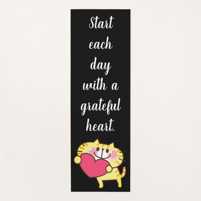 Cute Cat With A Heart Yoga Mat (Front)