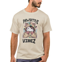 Cute Cat with a Hoodie: 'PAWSITIVE VIBEZ design