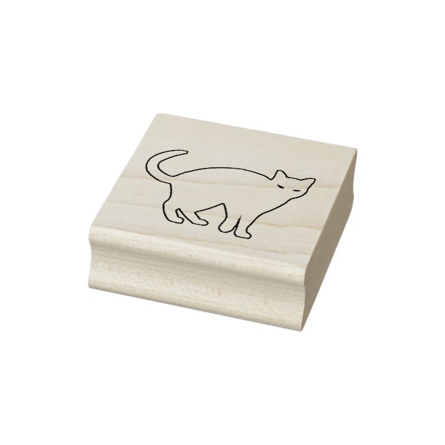Cute Cat with an Arched Back Art Stamp (Stamp)
