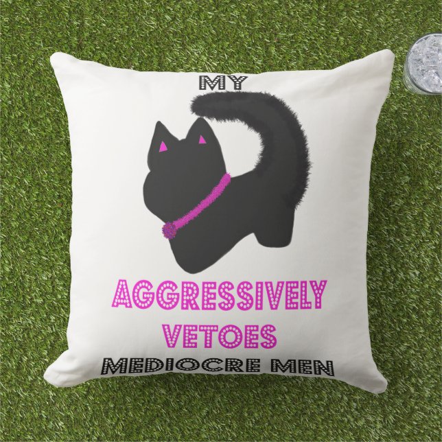 Cute cat with attitude cushion (Grass)