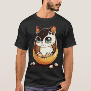 Cute Cat with big eyes in the egg 1 T-Shirt
