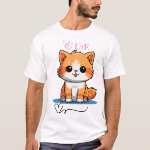 Cute cat with big love T-Shirt