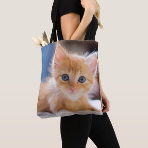 Cute Cat With Blue Eyes Tote Bag