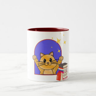 Cute Cat With Books Mug