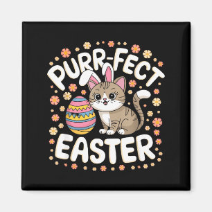 Cute cat with bunny ears fun easter pet loverCute Magnet