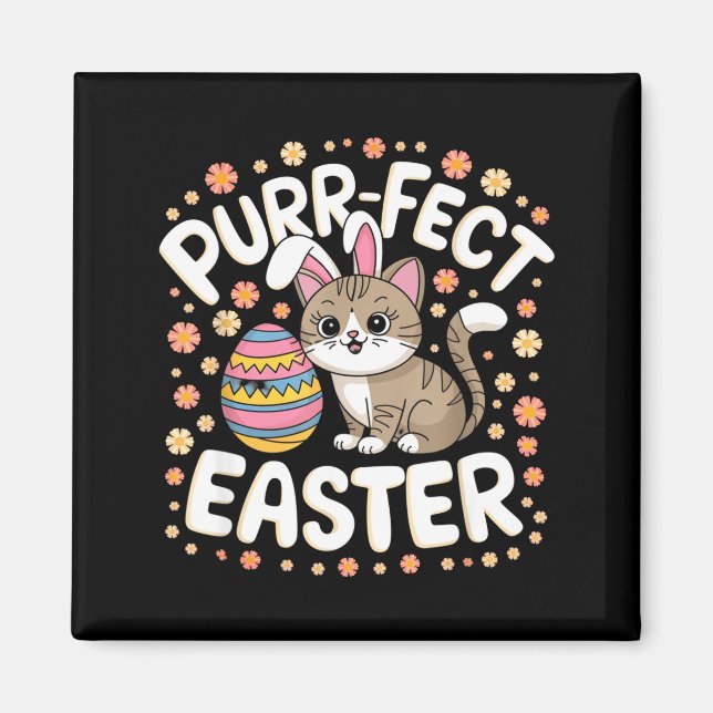 Cute cat with bunny ears fun easter pet loverCute  Magnet (Front)