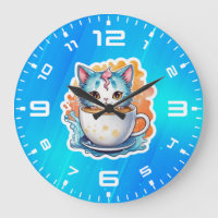 Cute Cat With Coffee Mug Cartoon Design-94678