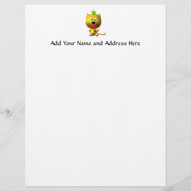 Cute Cat With Crown Letterhead (Front)