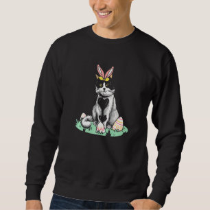 Cute Cat With Easter Ears Eggs Easter Bunny Sweatshirt