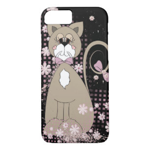 cute cat with flowers and bow tie iPhone 8/7 case