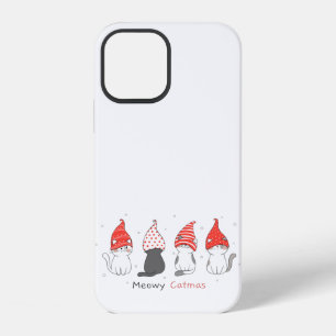 cute cat with gnome hat for christmas. iPhone 12 case