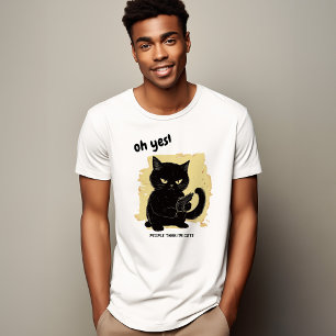 Cute Cat with Gun   Funny Mean Cat T-Shirt