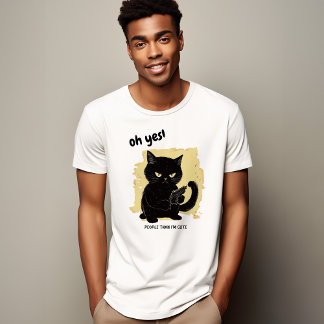 Cute Cat with Gun | Funny Mean Cat T-Shirt