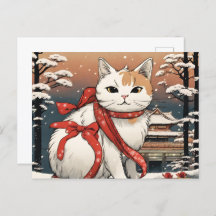 cute cat with japanese temple for cat lovers