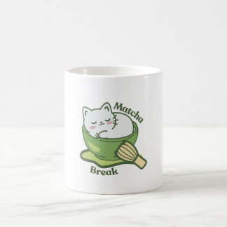  Cute cat with matcha drink Coffee Mug