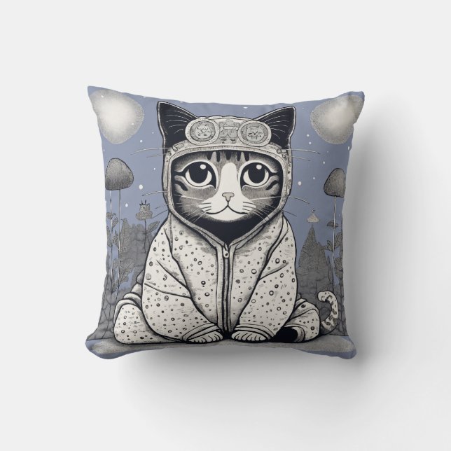 Cute Cat with Pajama Cushion (Front)