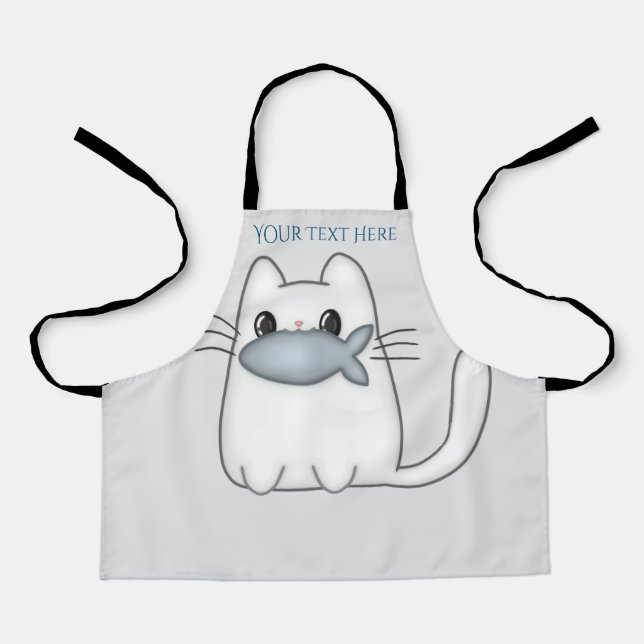 Cute Cat with Prize Fish Apron (Front)