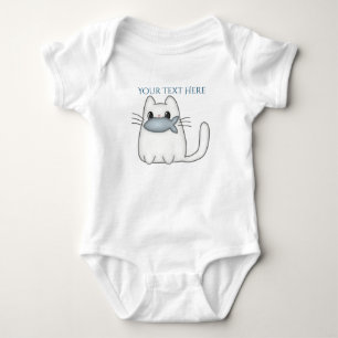 Cute Cat with Prize Fish Baby Bodysuit