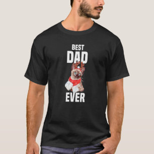 Cute cat with reindeer costume Best Dad Ever  T-Shirt
