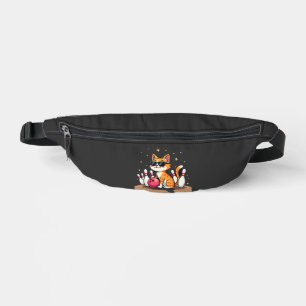 Cute Cat With Sunglasses Cat Playing Bowling For m Bum Bags