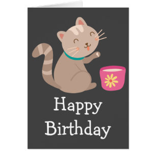 Cute cat with teacup cartoon