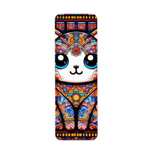 Cute Cat with Traditional Pattern Charm Return Address Label