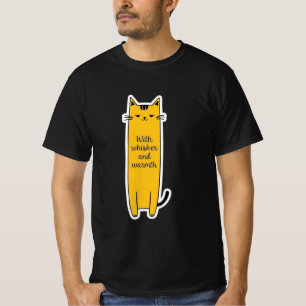 Cute Cat With Whisker Warmth Minimalist Design T-Shirt