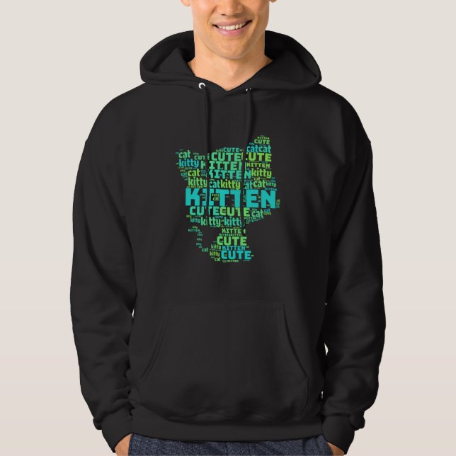 Cute cat word or kitten word cloud hoodie (Front)