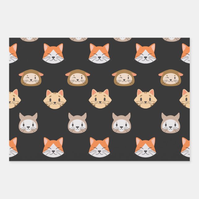 Cute Cat Wrapping Paper (Front 3)