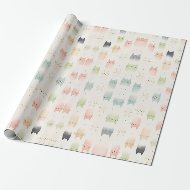 CUTE CAT  WRAPPING PAPER (Unrolled)