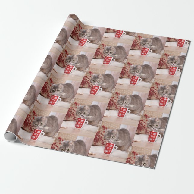 Cute Cat Wrapping Paper (Unrolled)
