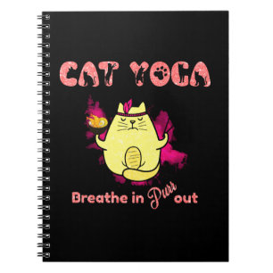 Cute Cat Yoga – "Breathe In, Purr Out" Notebook