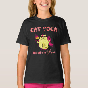 Cute Cat Yoga – "Breathe In, Purr Out" T-Shirt