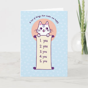 Cute Cat You Make Me Happy Card