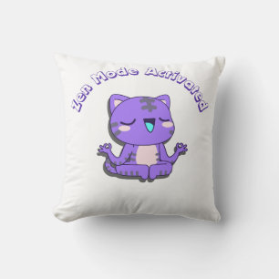 cute cat,zen mode,zen cat cushion