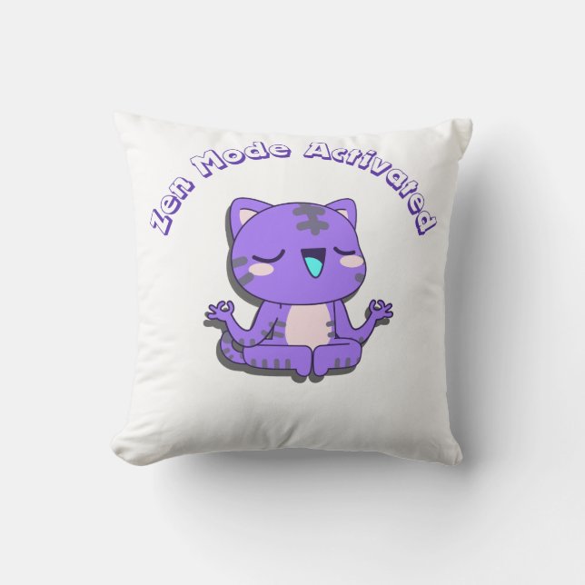cute cat,zen mode,zen cat cushion (Front)
